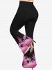 Pantalon évasé à imprimé flocons de neige de Noël grande taille - Noir S