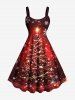 Glitter Christmas Tree Snowflake Print Plus Size Matching Outfit For Couples -  