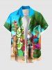 Christmas Santa Claus Elk Coconut Tree Print Plus Size Matching Outfit For Couples -  