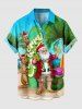 Christmas Santa Claus Elk Coconut Tree Print Plus Size Matching Outfit For Couples -  