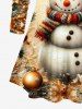 Christmas Ball Flowers Snowman Print Plus Size Matching Set -  