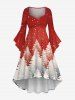 Christmas Tree Glitter Stars Print Plus Size Matching Outfit For Couples -  