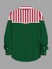 Christmas Elf Candy Stripes Print Plus Size Matching Outfit For Couples -  