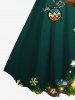 Plus Size Glitter Christmas Light Ball Elk Snowflake Print A Line Dress -  