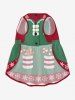 Pet's Christmas Elf Snowflake Candy Print Dress -  