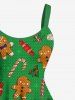 Robe débardeur grande taille imprimée pain d'épice de Noël - Vert XS