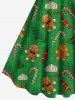 Robe débardeur grande taille imprimée pain d'épice de Noël - Vert XS