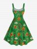 Robe débardeur grande taille imprimée pain d'épice de Noël - Vert XS