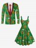 Robe débardeur grande taille imprimée pain d'épice de Noël - Vert XS