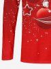 Plus Size Christmas Ball Star Tassel Leaf Glitter 3D Print Long Sleeves T-shirt -  