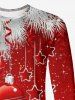 Plus Size Christmas Ball Star Tassel Leaf Glitter 3D Print Long Sleeves T-shirt -  
