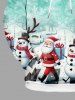 Plus Size Christmas Santa Claus Snowflake Snowman Print Drawstring Pockets Hoodie For Men -  