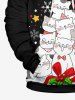 Plus Size Christmas Holly Fruit Cats Snowflake Stars Print Drawstring Pockets Hoodie For Men -  