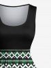 Plus Size Christmas Elk Snowflake Print 1950s Vintage Dress -  