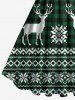 Plus Size Christmas Elk Snowflake Print 1950s Vintage Dress -  