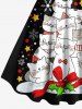 Plus Size Christmas Holly Fruit Cats Snowflake Stars Print Tank Dress -  