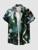 Christmas Snowflake Ribbon Ombre Galaxy Print Plus Size Matching Outfit For Couples -  