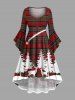 Christmas Tree Elk Plaid Print Plus Size Matching Outfit For Couples -  