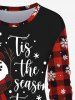 Christmas Snowman Snowflake Plaid Print Plus Size Matching Sleepwear Set -  