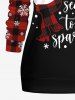 Christmas Snowman Snowflake Plaid Print Plus Size Matching Sleepwear Set -  