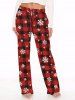 Christmas Snowman Snowflake Plaid Print Plus Size Matching Sleepwear Set -  