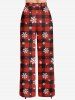Christmas Snowman Snowflake Plaid Print Plus Size Matching Sleepwear Set -  