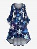 Christmas Snowflake Galaxy Print Plus Size Matching Outfit For Couples -  