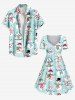 Christmas Light Snowflake Snowman Star Print Plus Size Matching Outfit For Couples -  