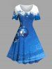 Christmas Ball Snowflake Stars Print Plus Size Matching Outfit For Couples -  