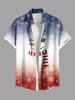 Christmas Snowman Snowflake Ombre Colorblock Print Plus Size Matching Outfit For Couples -  