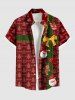 Christmas Tree Santa Claus Gingerbread Bowknot Print Plus Size Matching Outfit For Couples -  