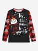 Ensemble pyjama homme grande taille : T-shirt et pantalon de jogging à carreaux avec motif bonhomme de neige et flocons de neige - Rouge Cerise 2XL