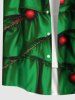Chemise à poches boutonnées grande taille pour homme, motif guirlande de houx de Noël. - Vert profond S