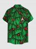 Chemise à poches boutonnées grande taille pour homme, motif guirlande de houx de Noël. - Vert profond S