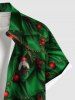 Chemise à poches boutonnées grande taille pour homme, motif guirlande de houx de Noël. - Vert profond S