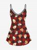 Plus Size Women's Christmas Plaid Dog Print Cami Top -  