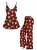 Plus Size Women's Christmas Plaid Dog Print Cami Top -  