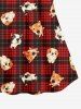 Plus Size Women's Christmas Plaid Dog Print Cami Top -  