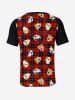 Plus Size Men's Christmas Plaid Dog Print T-shirt -  