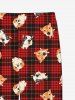 Plus Size Men's Christmas Plaid Dog Print Pajama Jogger Pants -  