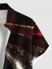 Christmas Curve Glitter Light Beam Print Plus Size Matching Outfit For Couples -  