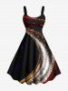 Christmas Curve Glitter Light Beam Print Plus Size Matching Outfit For Couples -  