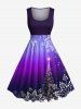 Christmas Tree Snowflake Ombre Galaxy Print Plus Size Matching Outfit For Couples -  
