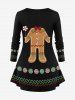 Christmas Gingerbread Candy Print Plus Size Matching Set -  