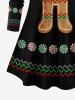 Christmas Gingerbread Candy Print Plus Size Matching Set -  