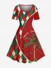Christmas Ball Coconut Tree Plaid Print Plus Size Matching Outfit For Couples -  