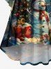 Christmas Tree Snowman Star Gift Box Star Print Plus Size Matching Outfit For Couples -  
