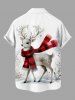 Christmas Tree Elk Scarf Snowflake Plaid Print Plus Size Matching Outfit For Couples -  