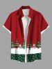Christmas Tree Snowman Colorblock Print Plus Size Matching Outfit For Couples -  