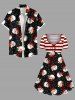 Christmas Santa Claus Snowflake Print Plus Size Matching Outfit For Couples -  